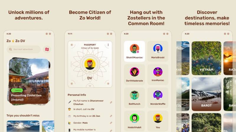 Zostel - Travel App